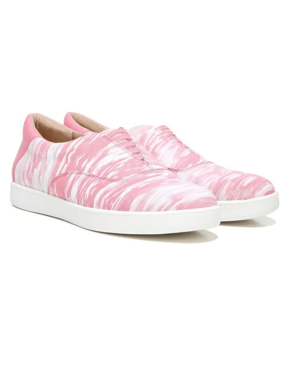 Life Stride Emily Slip-On Sneaker Size 8 Pink White Textile Comfort Cushion New